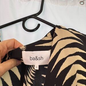 Ba&sh Zebra Print Dress in Black and Cream